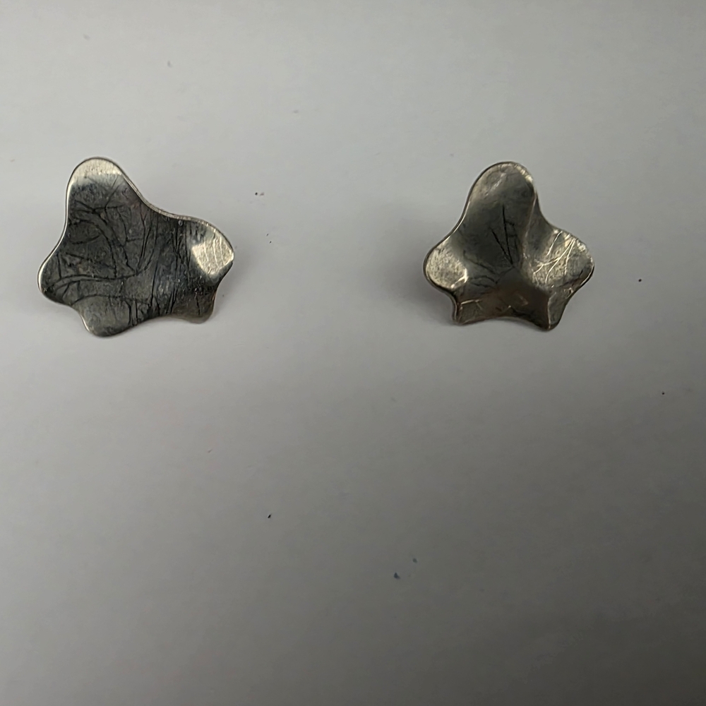 Abstract Silver Earrings